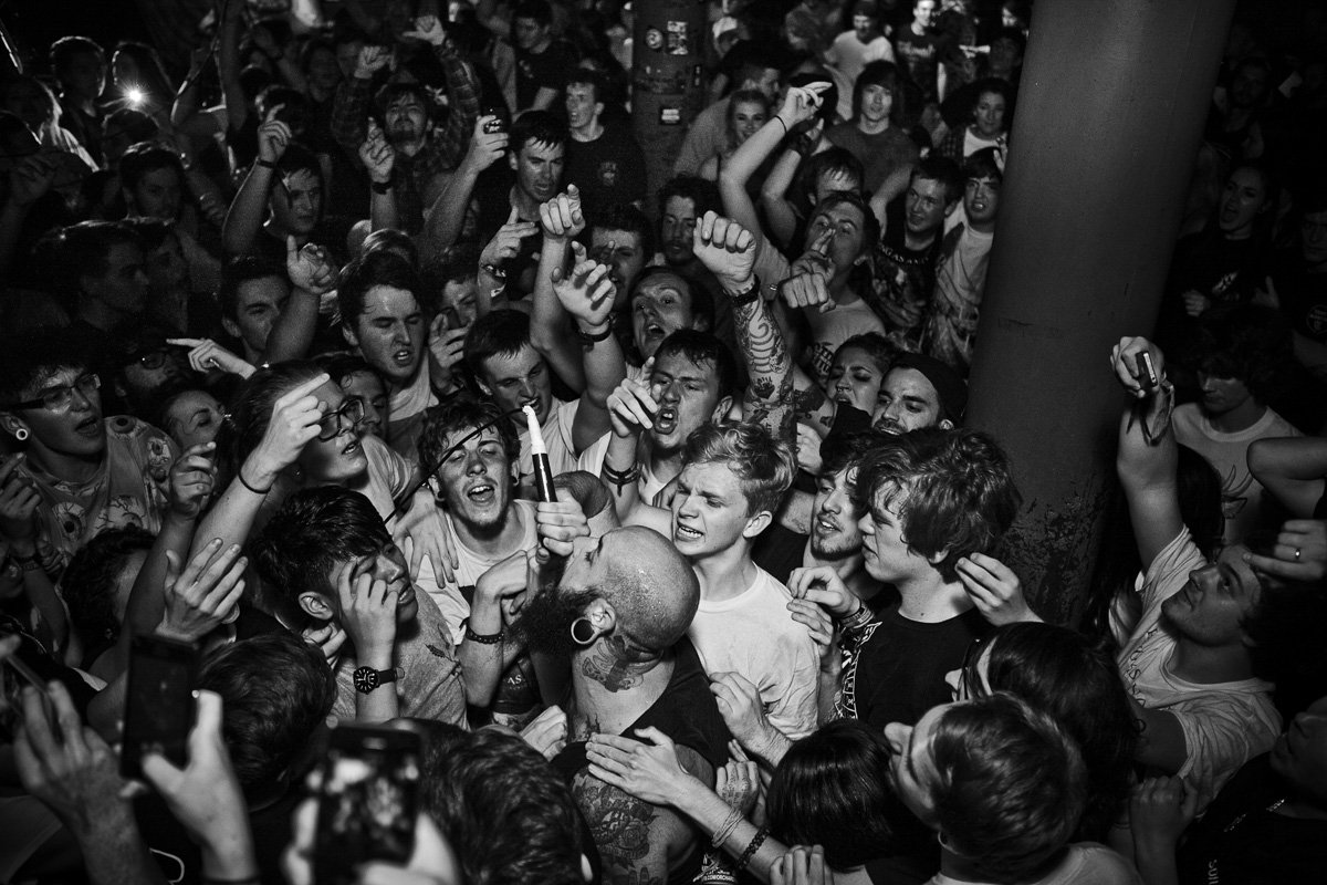 Being As An Ocean performing in the crowd at the Camden Underworld in London