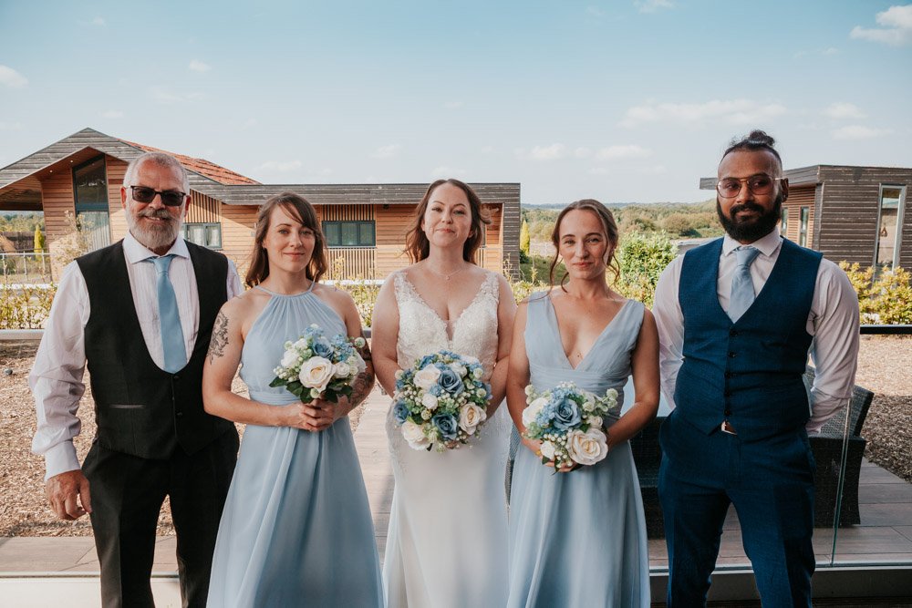 bridal party at Goosedale lodges Nottingham