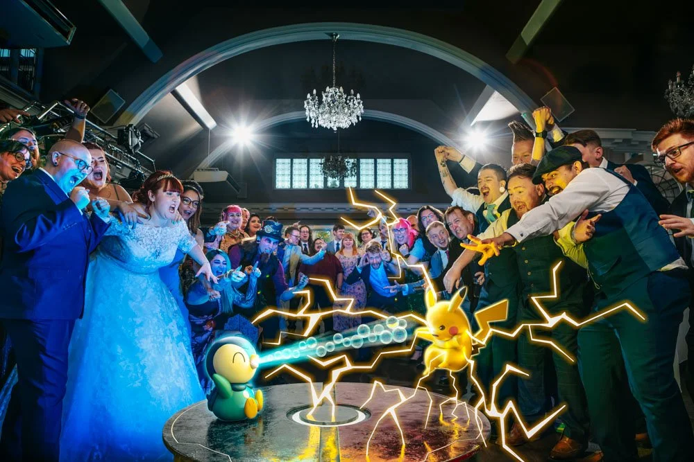 wedding pokemon battle with pikachu and piplup