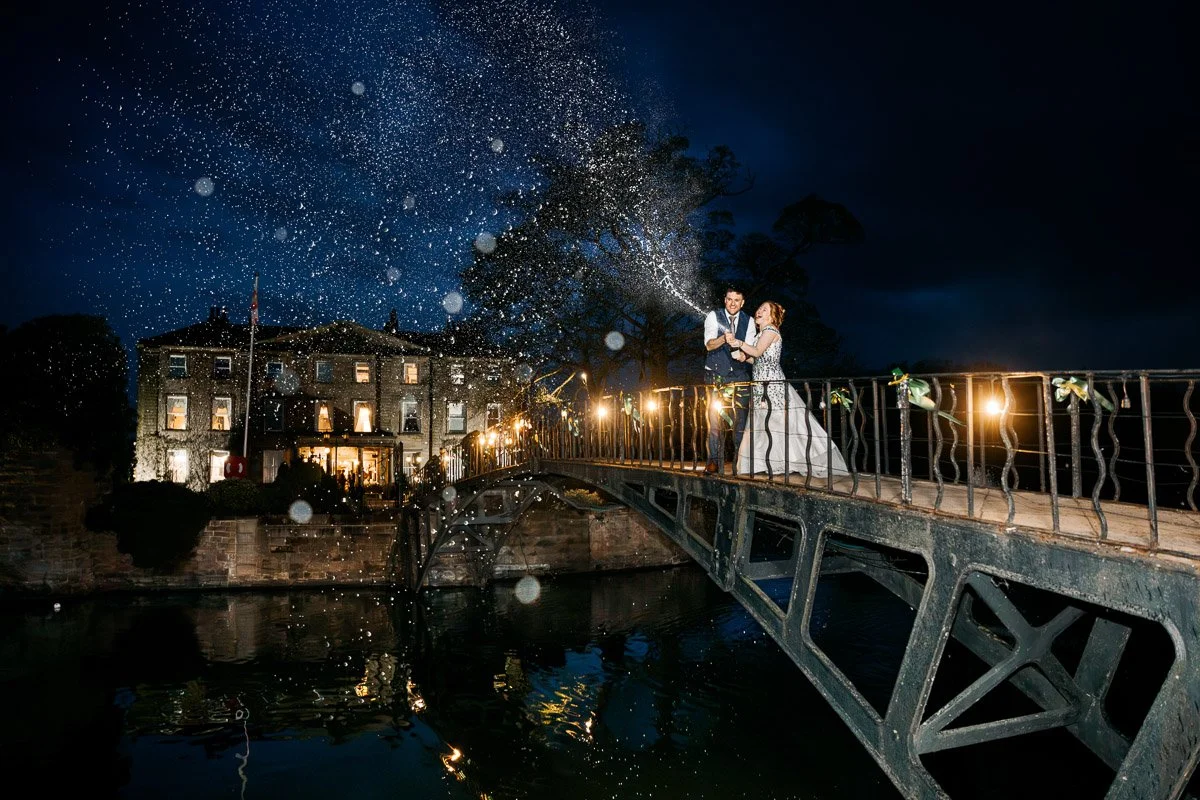 champagne spray at Waterton Park, Yorkshire