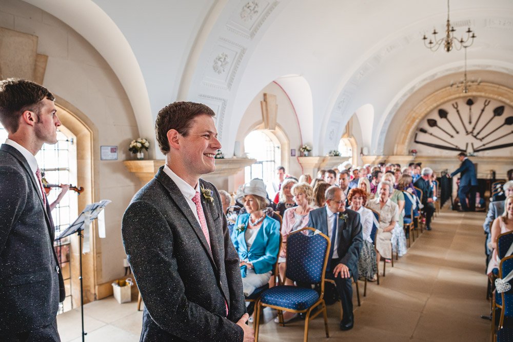 groom waits at the altar in Normanton church Rutland