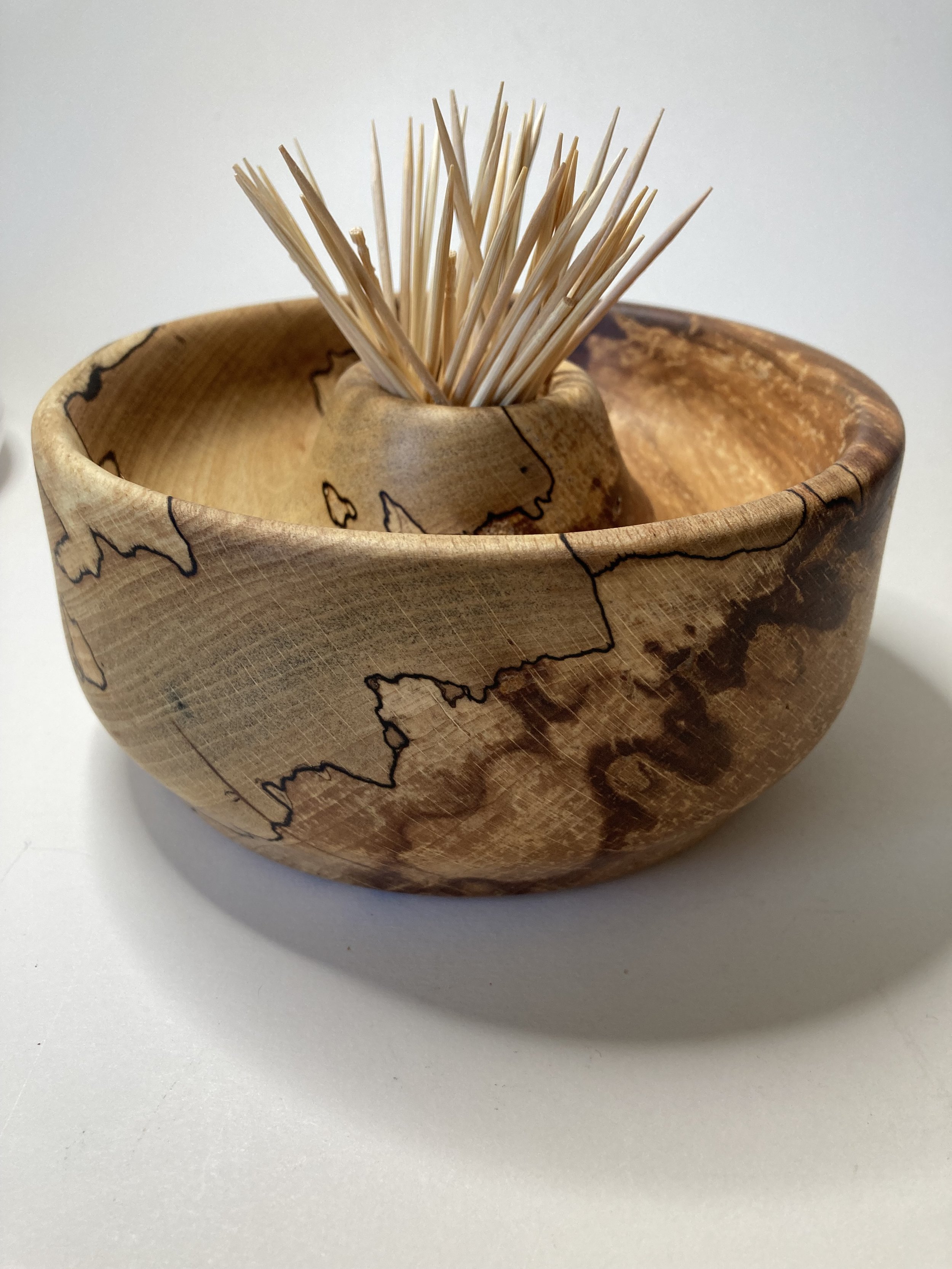 Spalted beech olive serving bowl