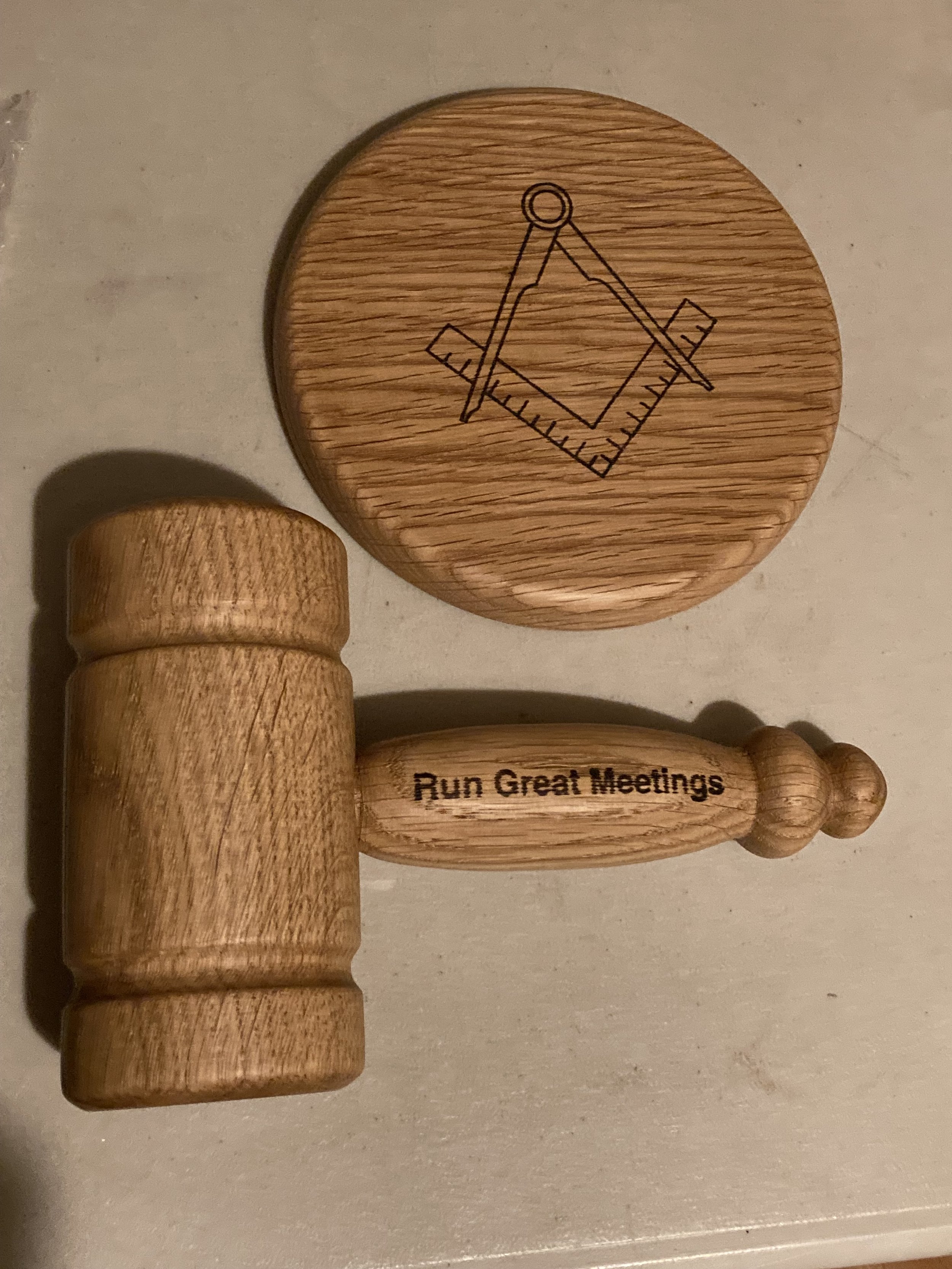 Masonic Gavel and Base