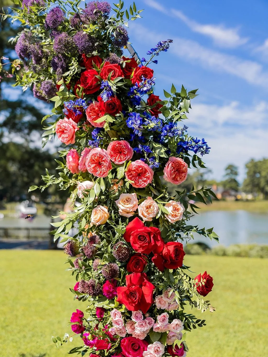 Who says you can&rsquo;t do jewel tones for a summer wedding?!

Photography: @kristinwatkinsphotography
Venue: @steinhilbers
Florals: @inbloom.va
Cake: @delish.sweettreatsandeats
HUMA: @mayhemsmistress
Entertainment: @djbobbyb
Dress: @hereandnowbrida