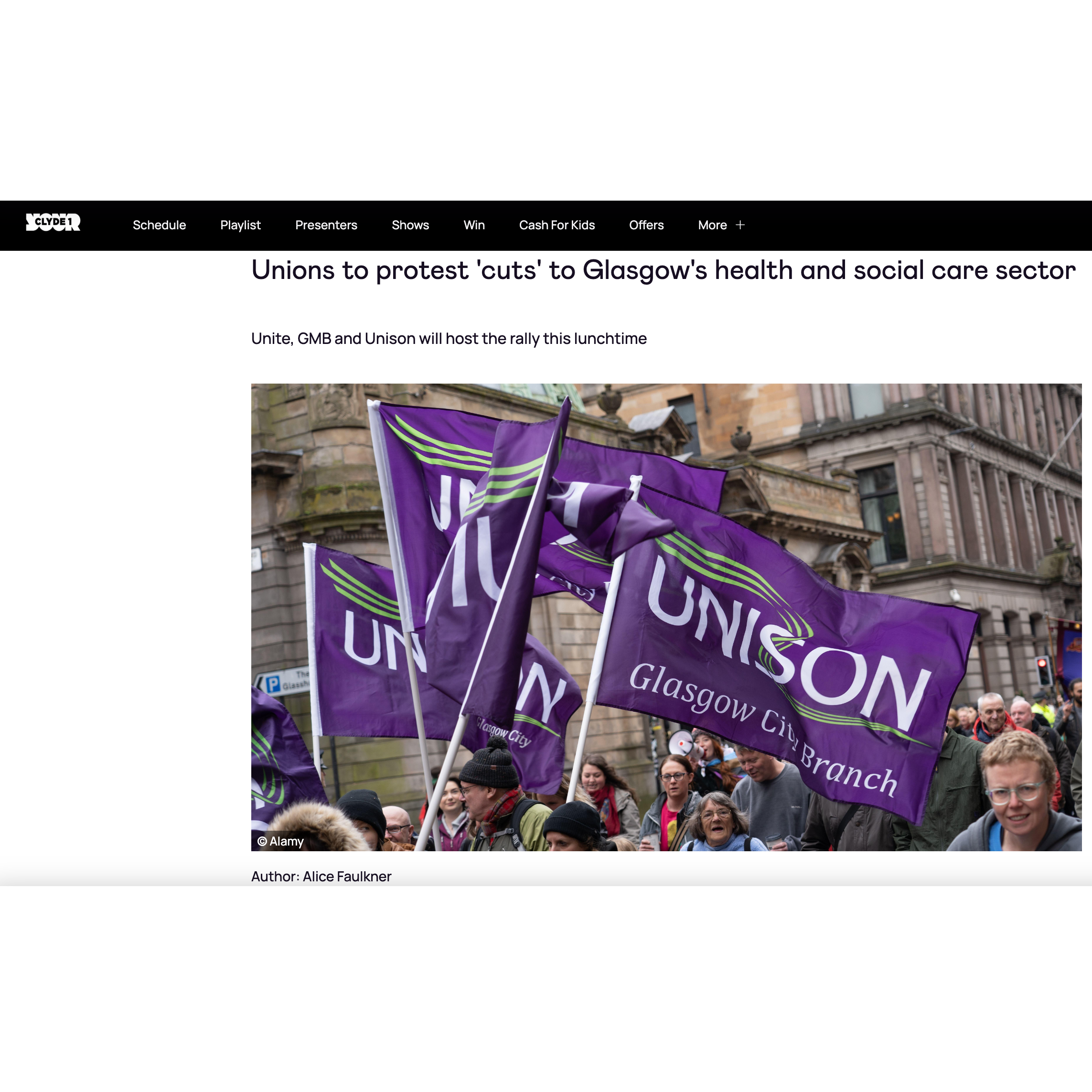 Unions Protest Cuts