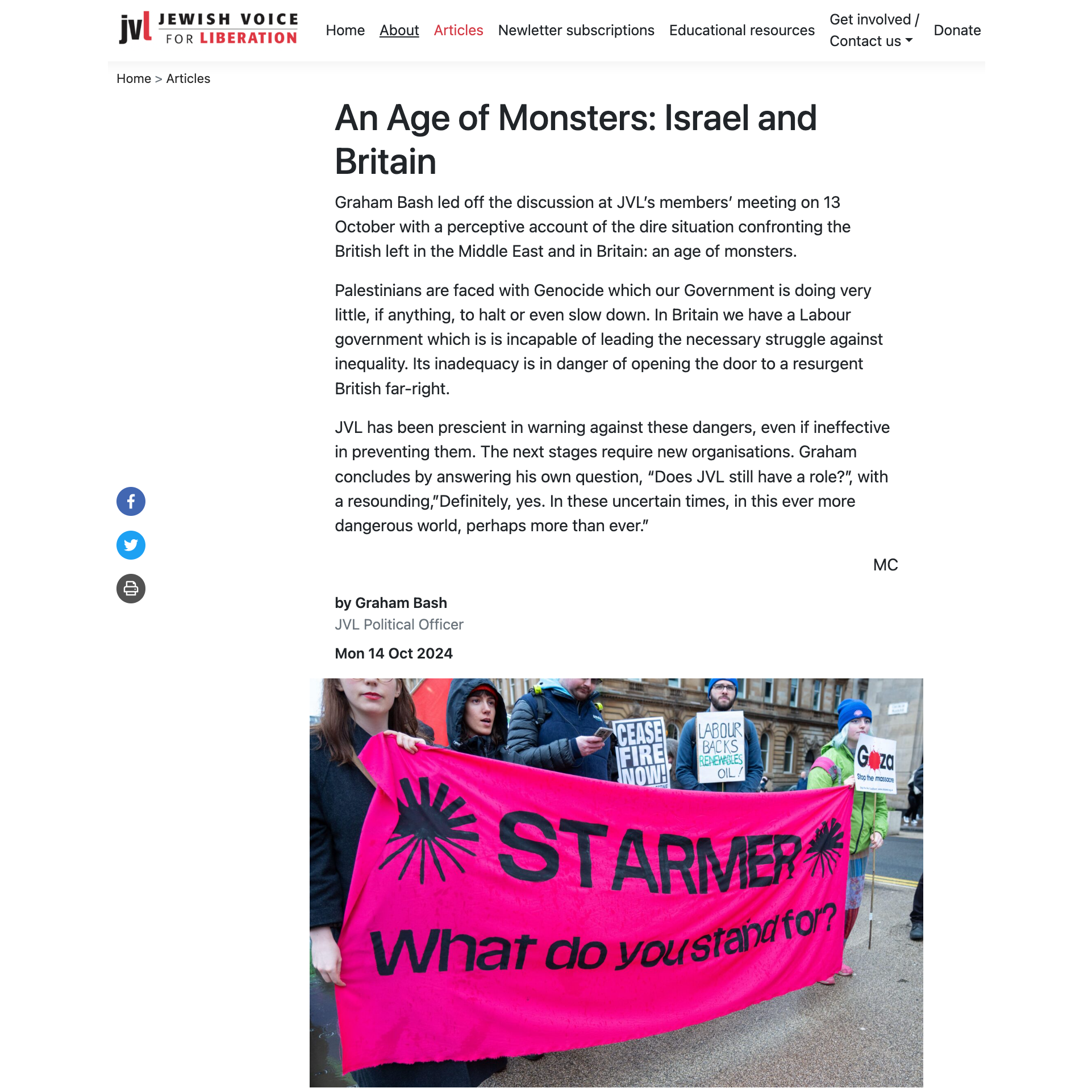 An age of monsters: Israel and Britain