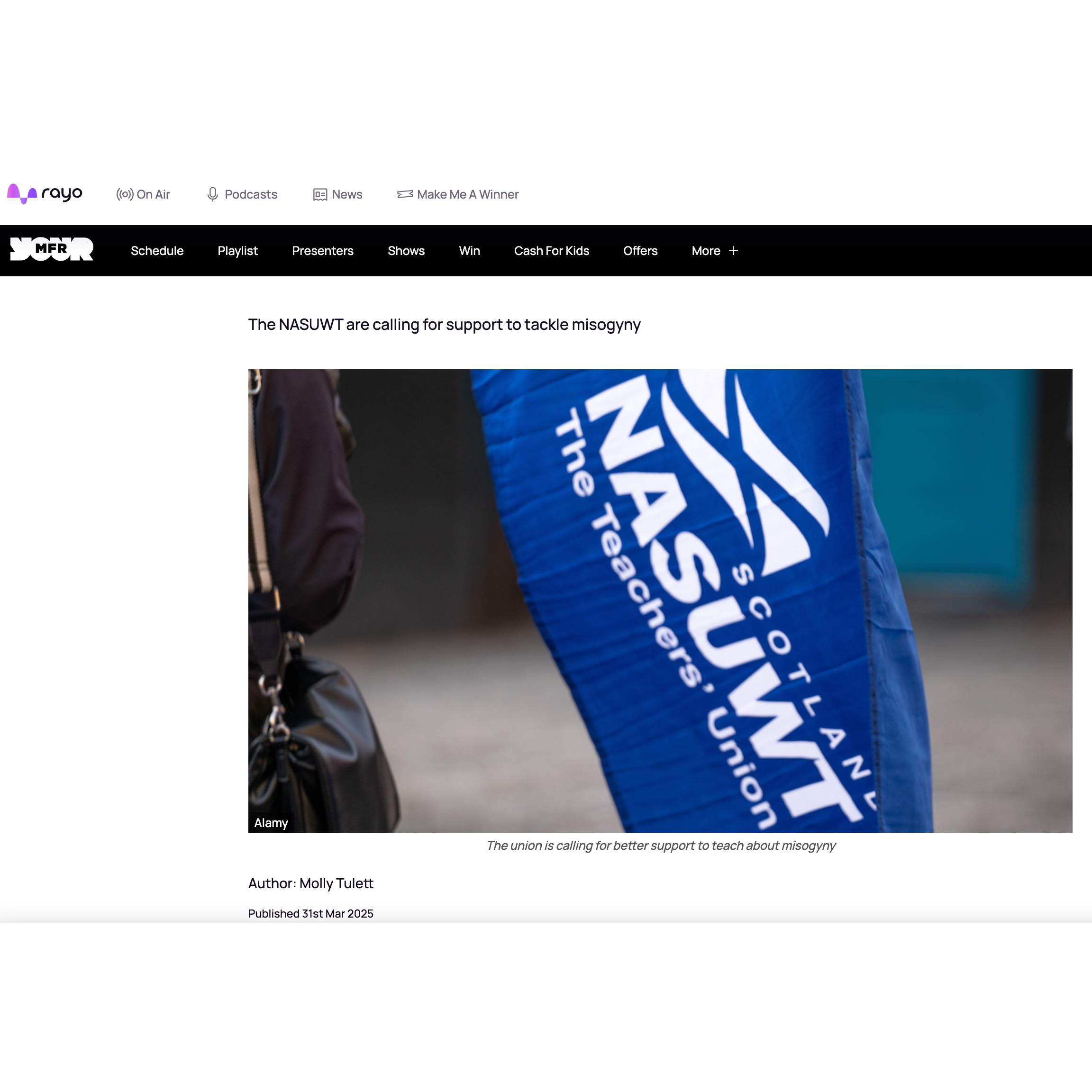 The NASUWT are calling for support to tackle misogyny