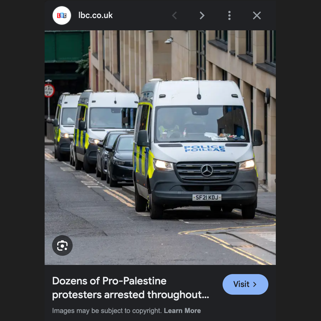 Dozens of Pro-Palestine protesters arrested throughout the UK