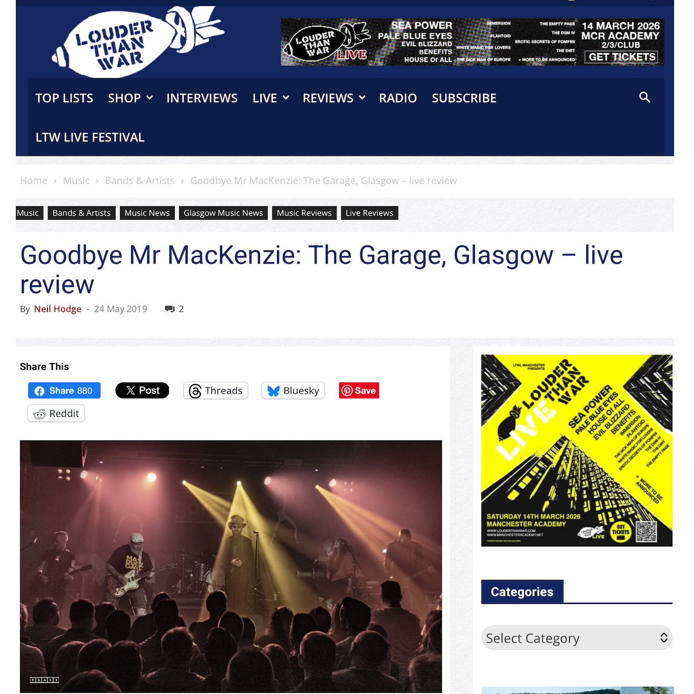Goodbye Mr Mackenzie: The Garage - Live Review