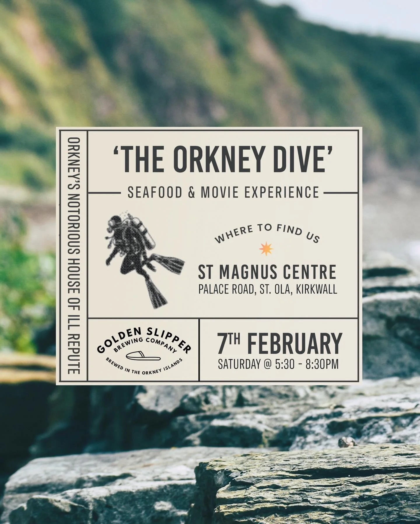 🦑 EVENT INCOMING 🐙

We&rsquo;re excited to share our part in &lsquo;The Orkney Dive&rsquo; Seafood and Movie Experience that is taking place in Kirkwall, at the St. Magnus Centre. 

This is a ticketed event. &pound;5 per ticket. Tickets can be purc