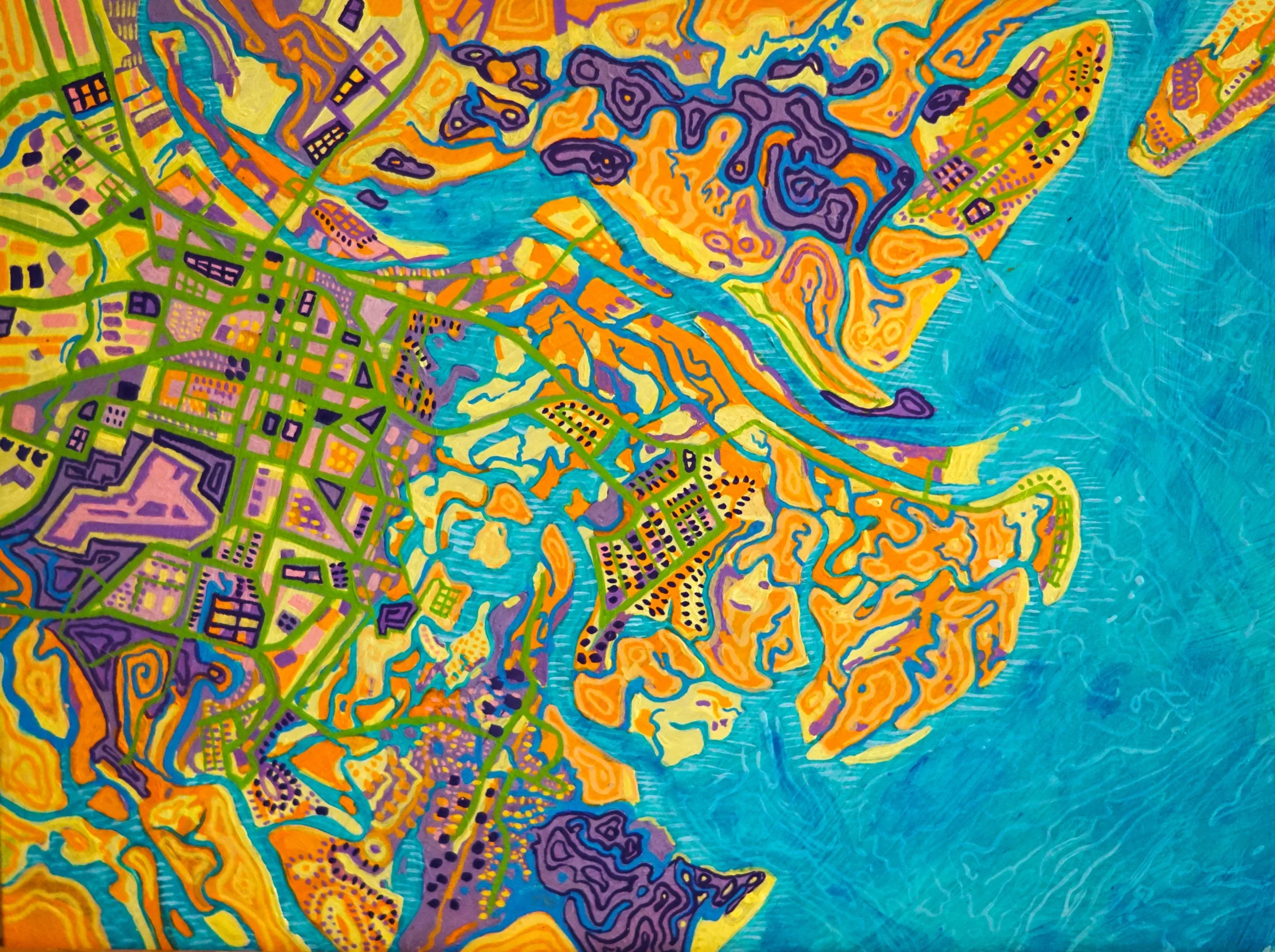 Sweet Savannah: A Candy Colored Love Letter, original painting