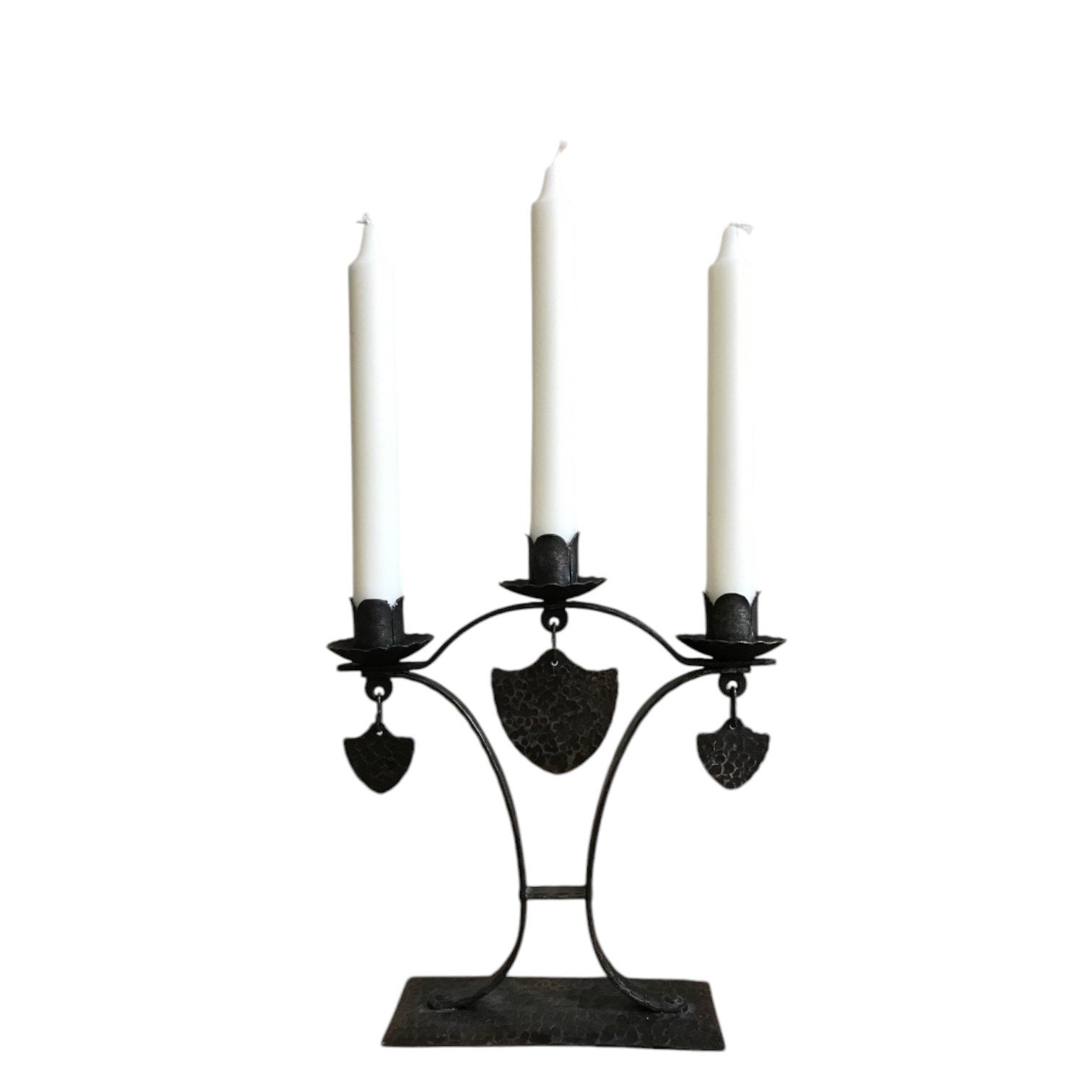 Blackened Cast Iron Candleholder
