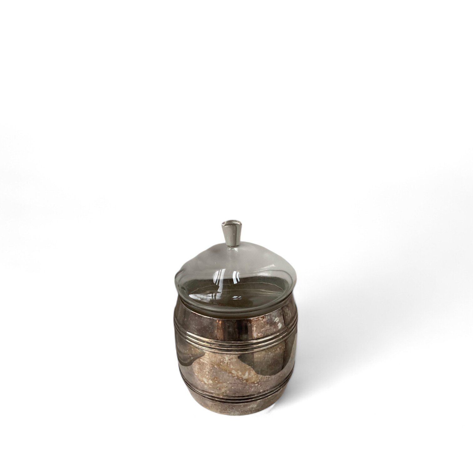 Silver and Glass Jar by Prima Nysilver
