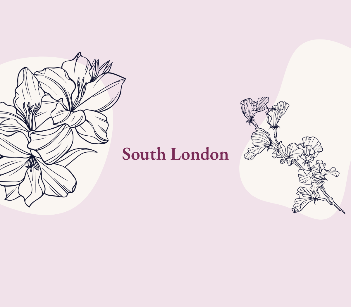 Event poster for TMM London Supper Club with the slogan 'all are welcome' and a heart-shaped hands illustration on a purple and blue gradient background.