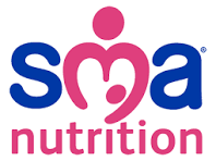 SMA Nutrition logo with blue and pink text.