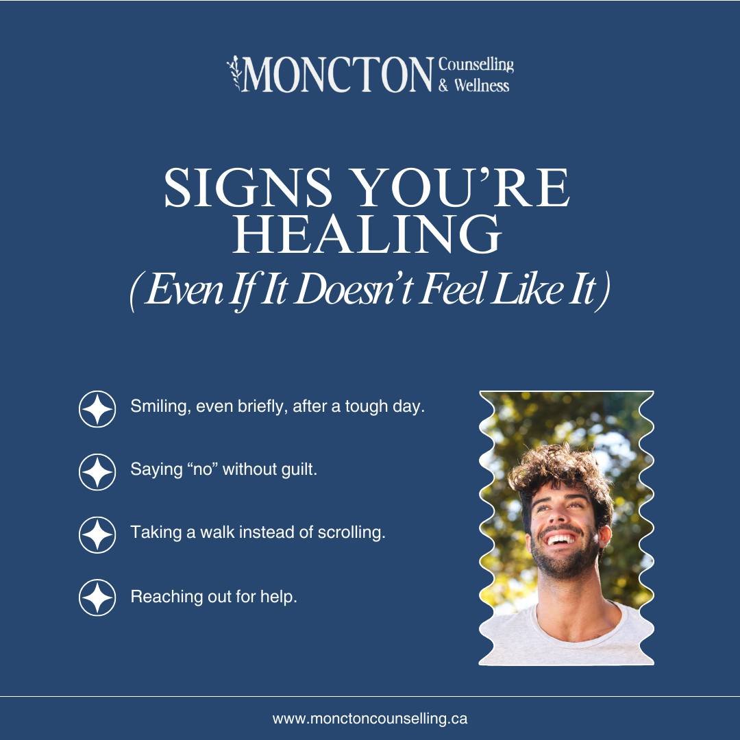 Every small step counts in your healing journey 

Whether it&rsquo;s smiling after a tough day, setting boundaries, or taking time to care for yourself, you're making progress. 

Ready to explore support?

Visit us at monctoncounselling.ca for guidan
