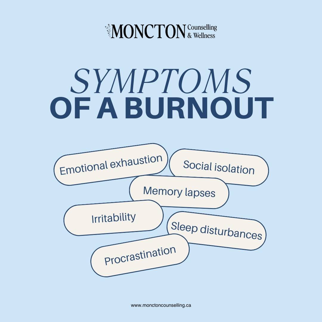 Feeling overwhelmed, exhausted, or distant? 
These may be signs of burnout.

Don't ignore what your mind and body are telling you. 
Moncton Counselling &amp; Wellness is here to help you regain balance and resilience. 

Start your journey today at mo