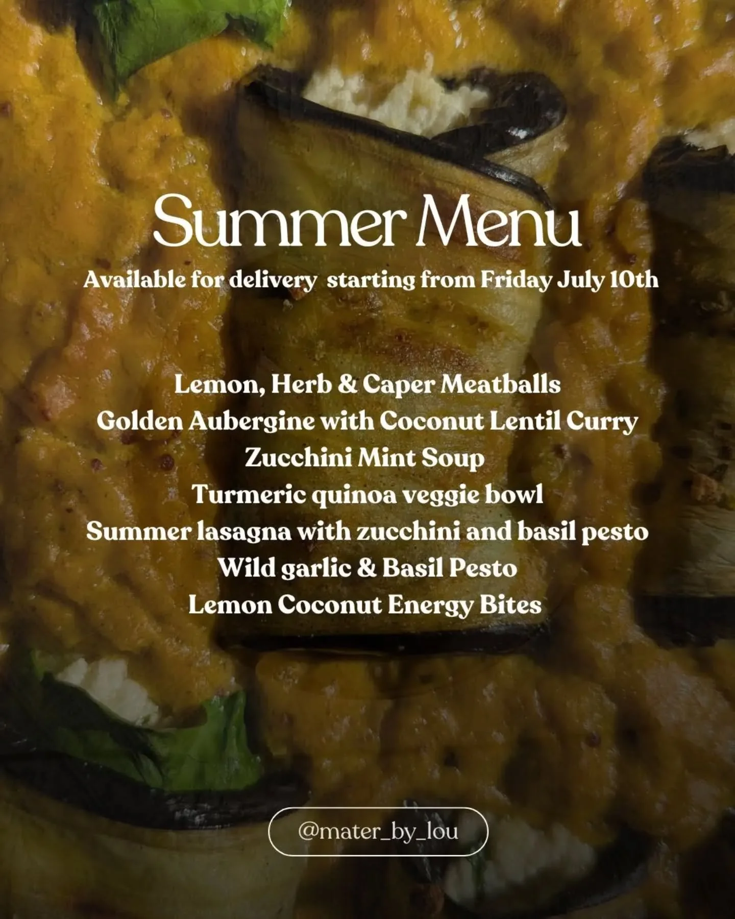 Taking a quick break from all the workshop buzz to share the new Summer Menu! 🍽️ 
It's nourishing, fresh, and vibrant. The best part? Both Mater Grounded and Mater Week now include my brand-new Lemon Coconut Energy Bites, a tasty, refreshing energy 