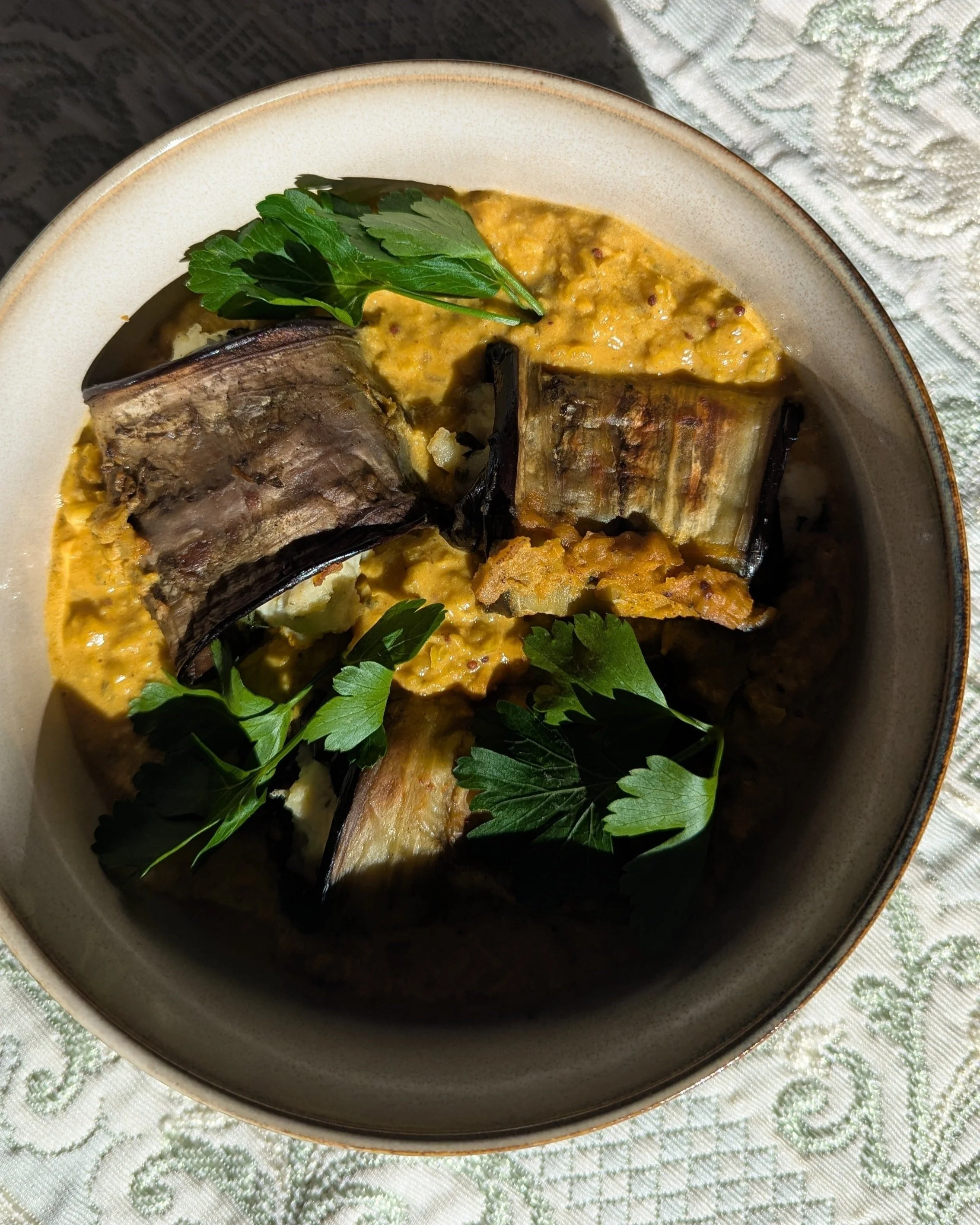 Golden Aubergine & Coconut Lentil Curry