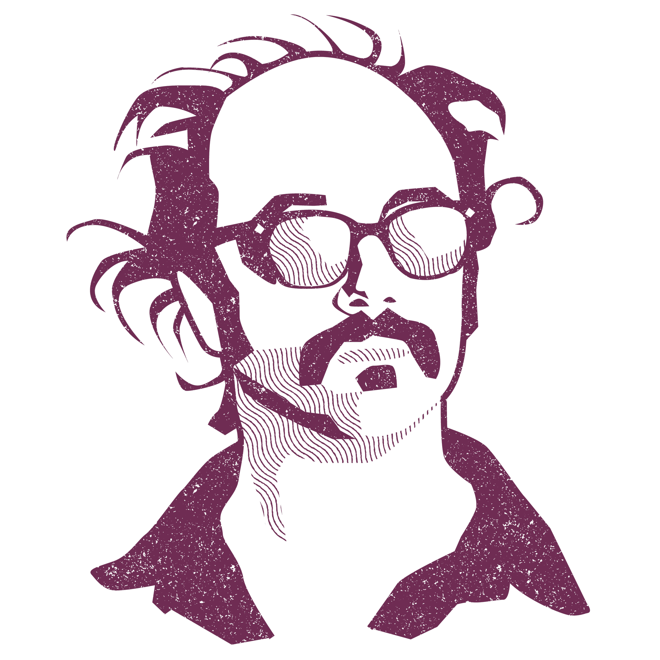 An illustrated stamp for Daniel Bonspur's Footnotes album.