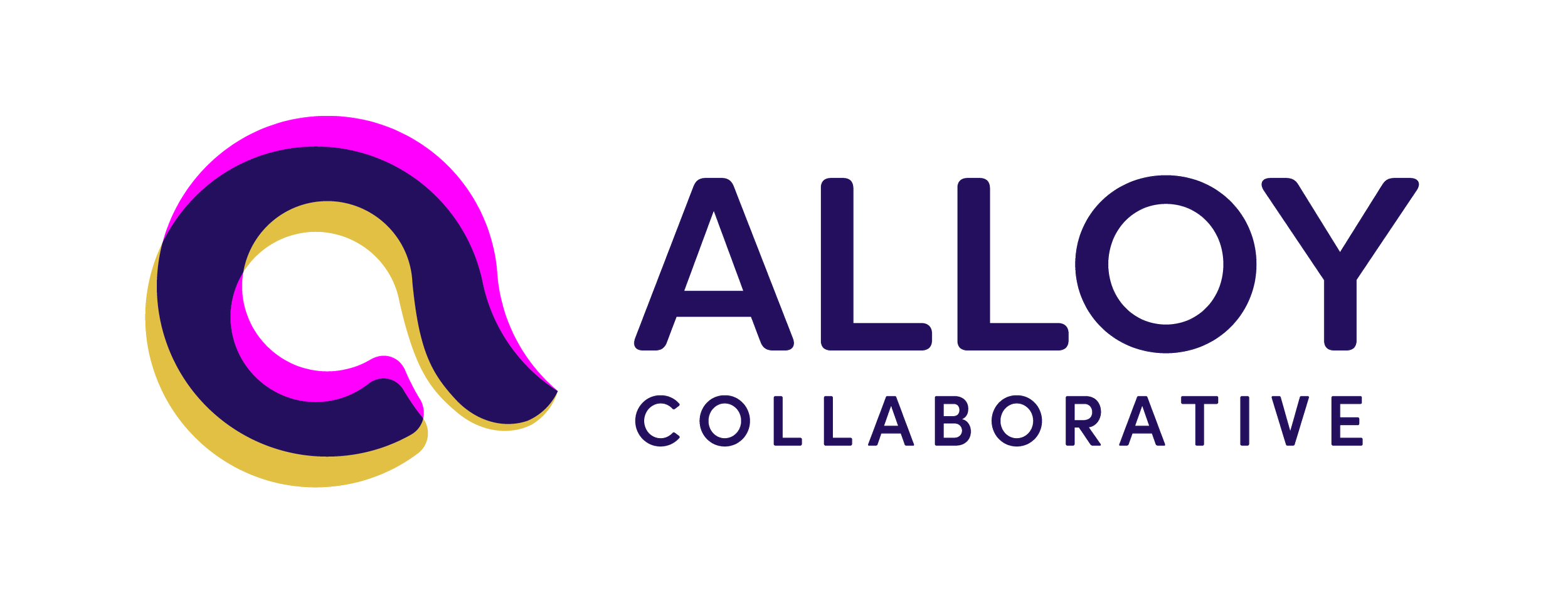 Logo of Alloy Collaborative with a stylized 'A' in purple, pink, and gold, and the words 'Alloy Collaborative' in purple text.