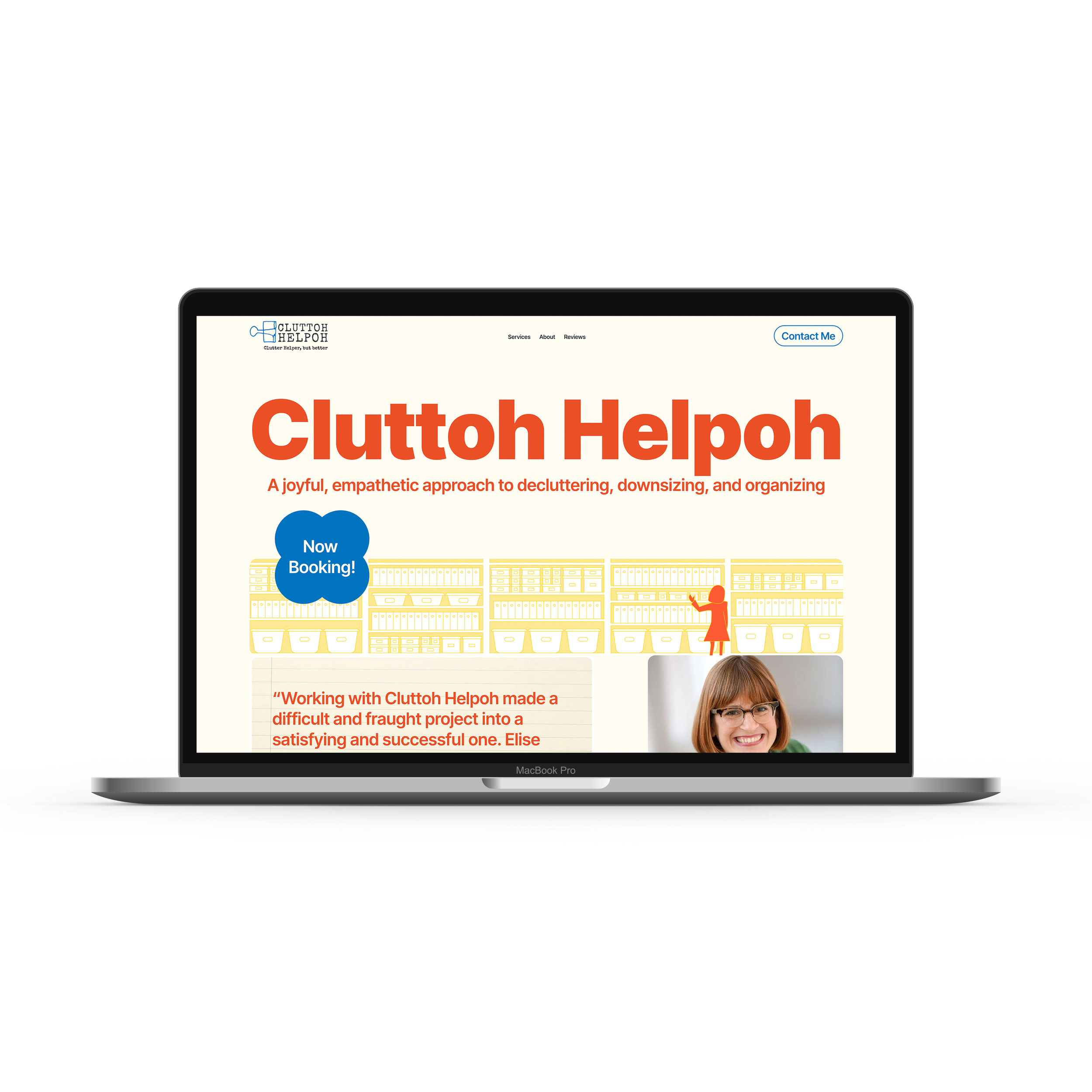  Cluttoh Helpoh.  Quirky and fun brand and website for a delightful home organizing business.