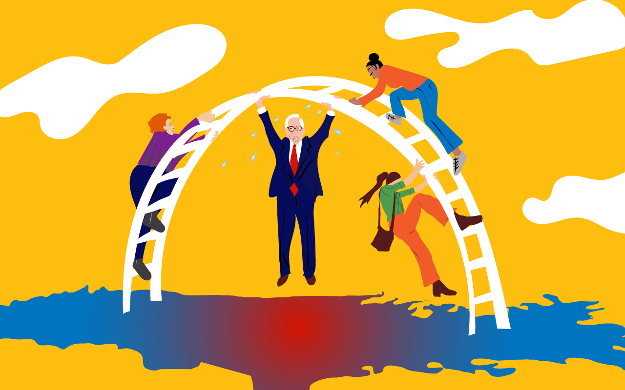  Mitch McConnell on a jungle gym.  Unused illustration for a client project.