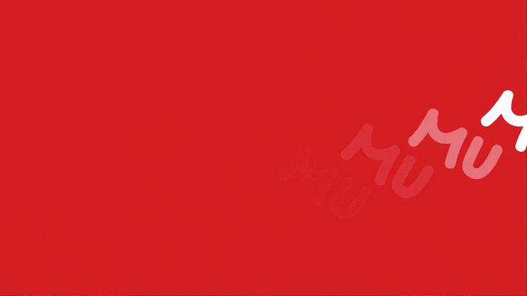 Red background with white and pink text in a diagonal pattern.