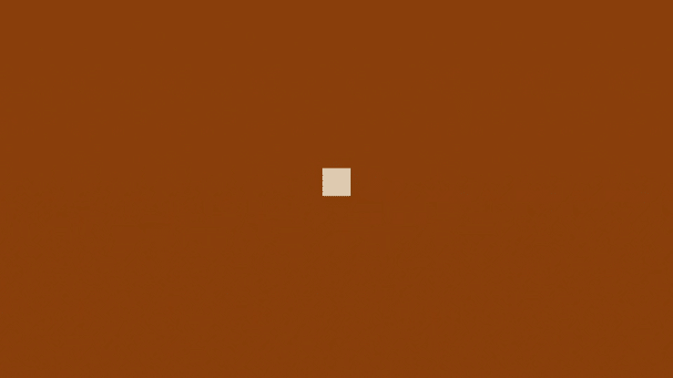 Small light-colored square on a brown background.