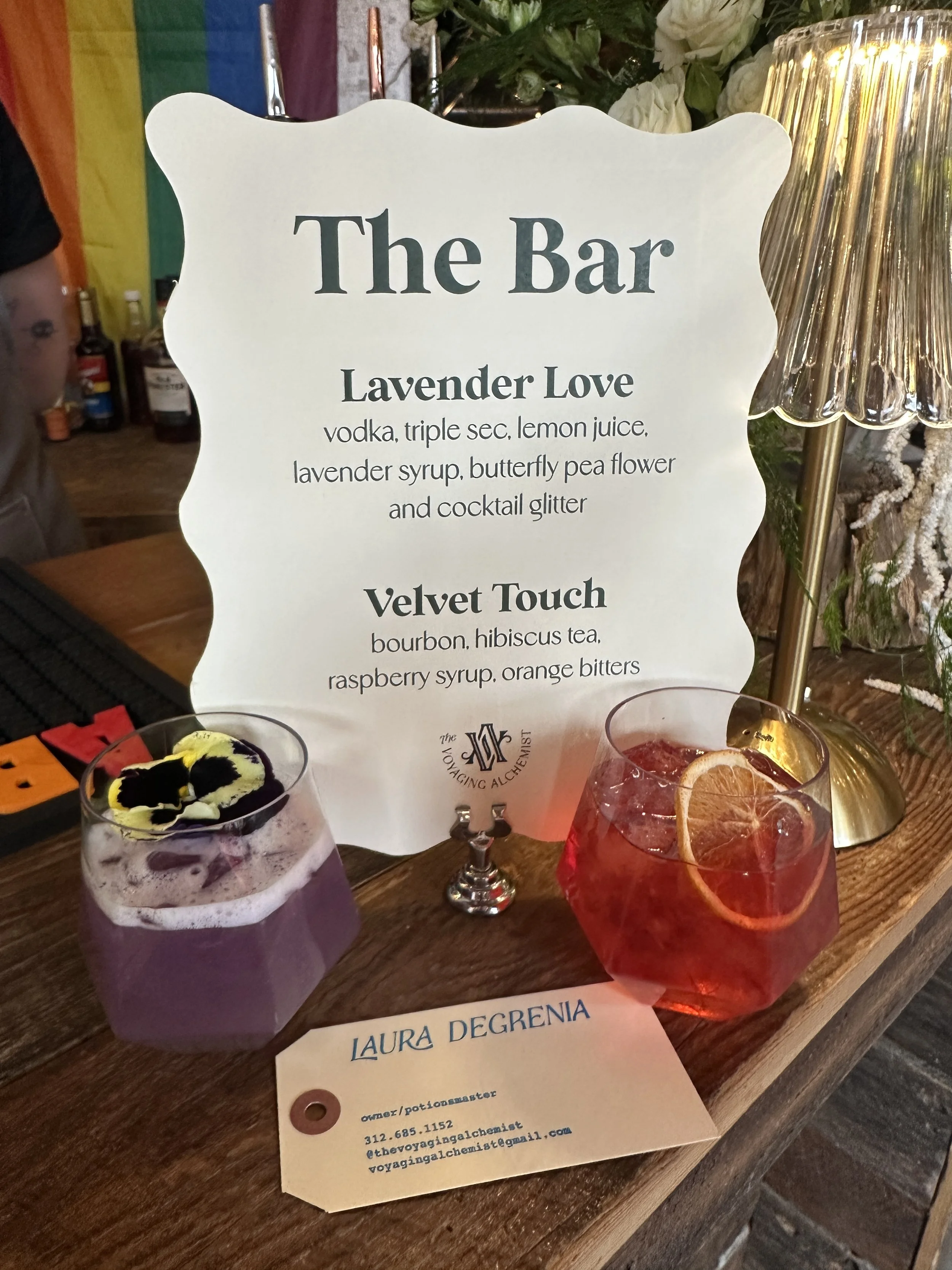 Custom menu for Flowers for Dreams