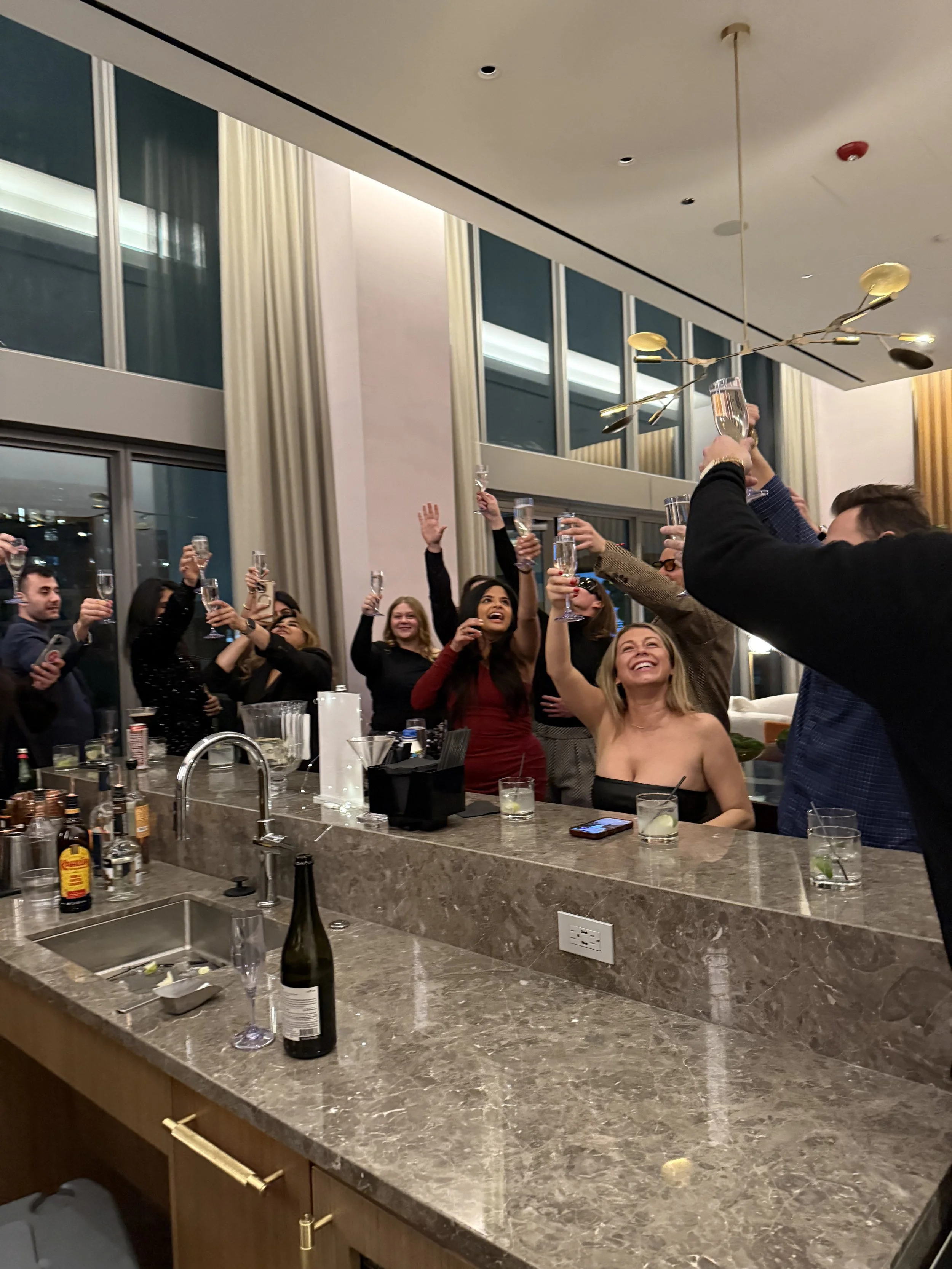 Cheers! New years eve party