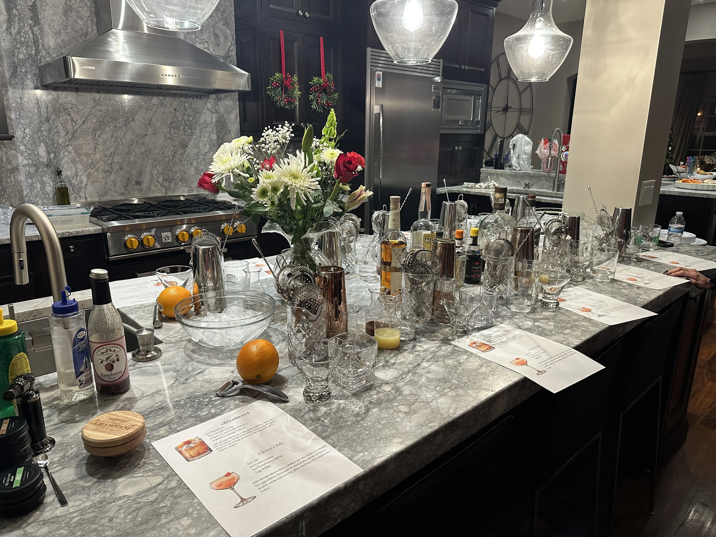 Cocktail class at a clients home