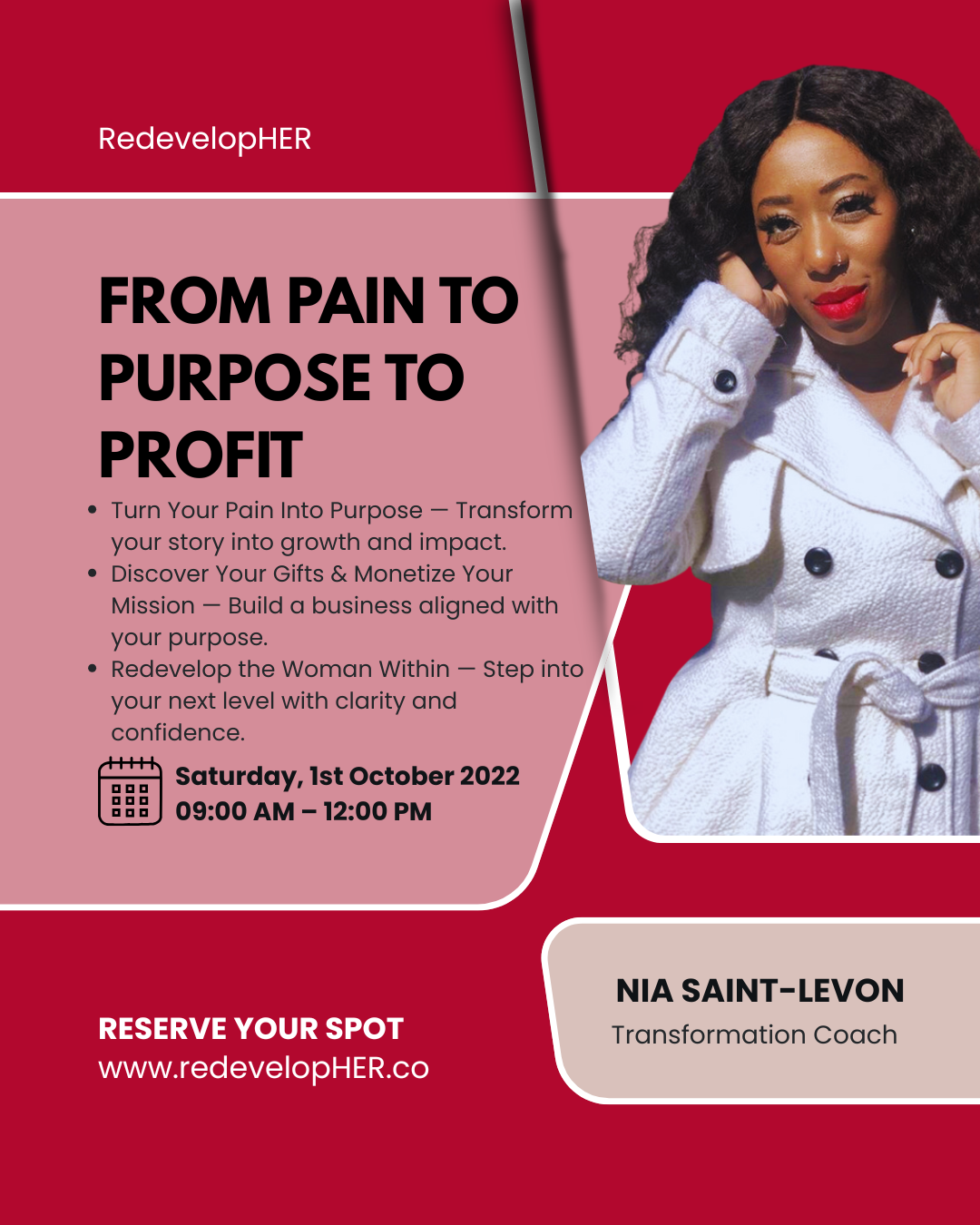 RedevelopHER: From Pain to Purpose to Profit Masterclass