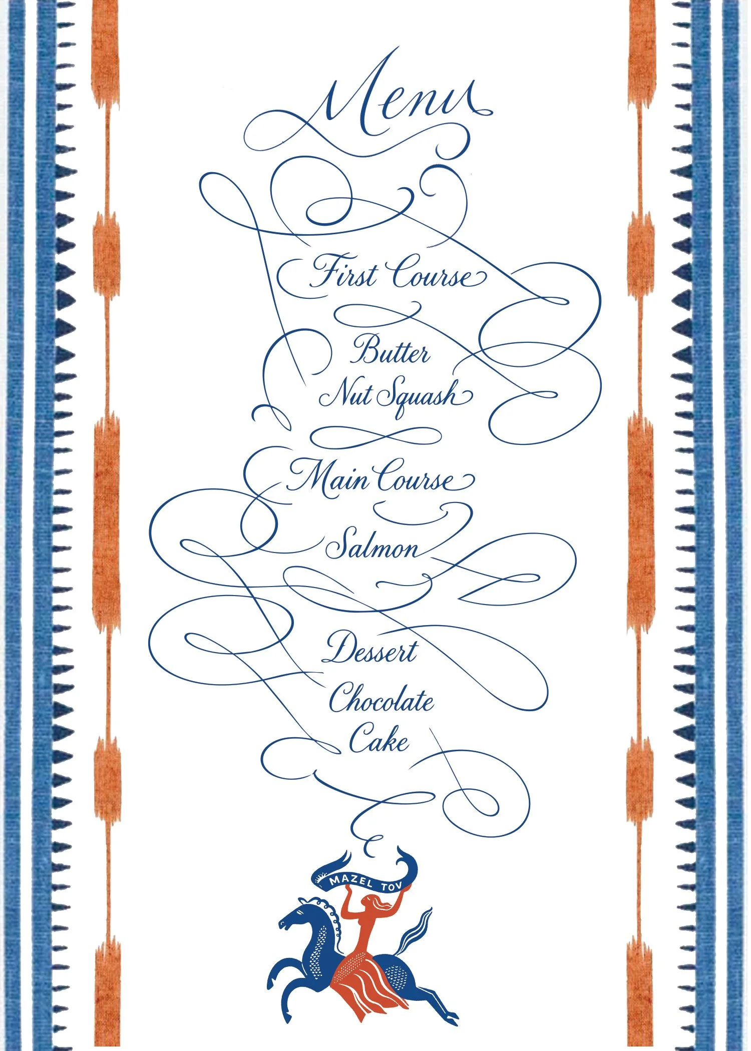 Custom Calligraphy + Illustration Menu
