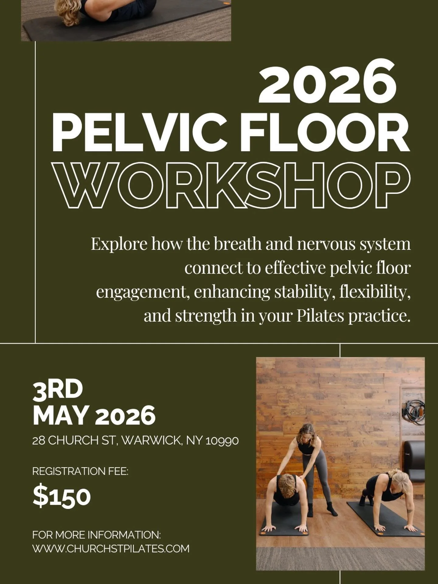 May and June are workshop months at Church St Pilates! Our May pelvic floor workshop is filling up so if you'd like a spot, grab yours now (link in bio). 

Do you experience pelvic pain and aren't sure what to do to make it better? Have you had babie