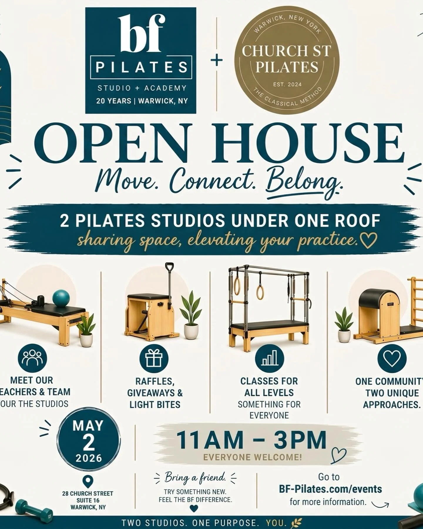 Come by today! 11-3 pm. #classicalpilatesstudio #pilates #warwickny #hudsonvalley #moveyourbody
