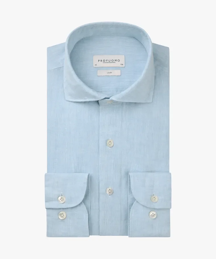 Profuomo Linen Shirt (4449) Light Blue