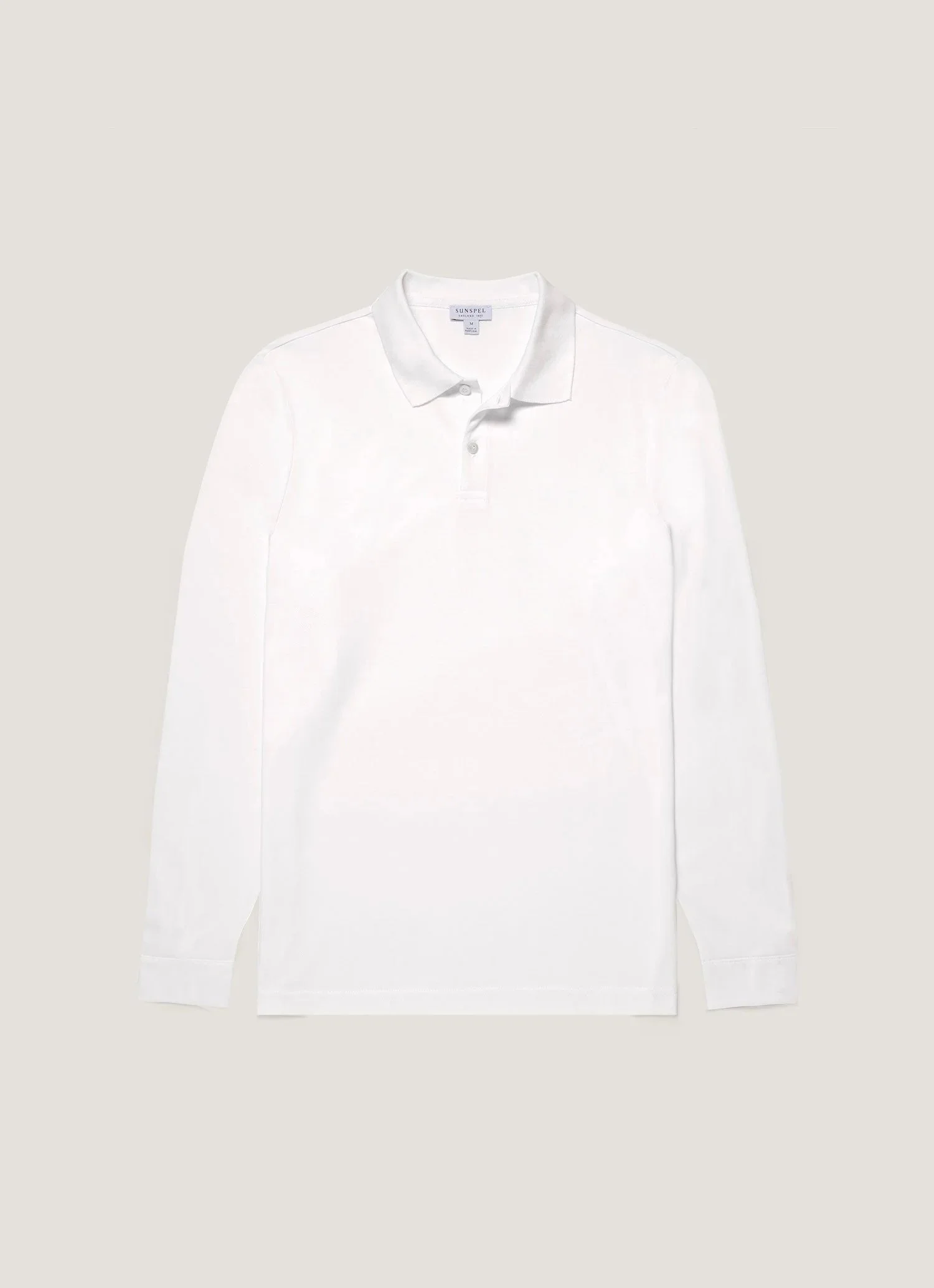 Sunspel LS Pique Polo (4245) White