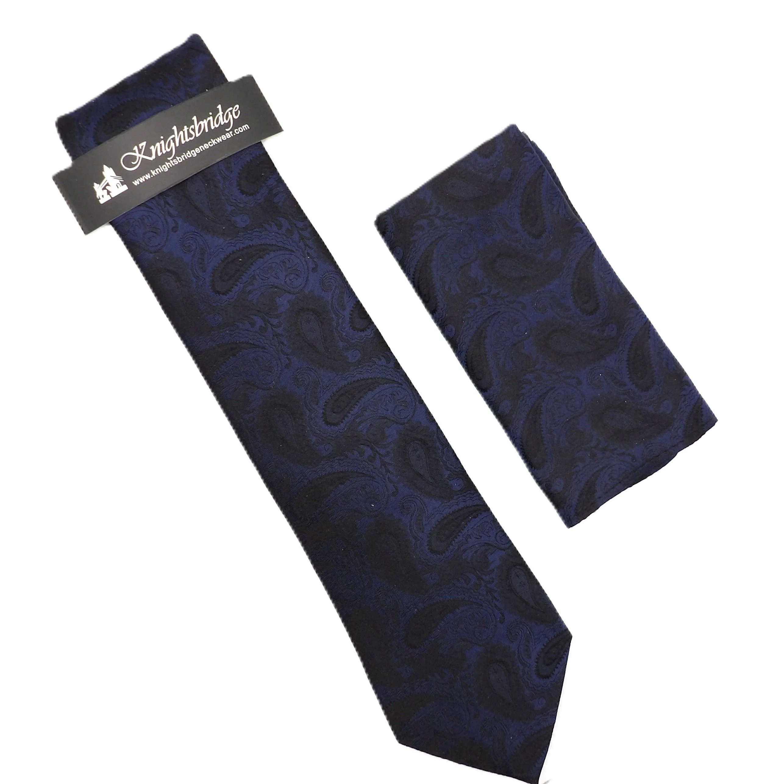 Knightsbridge Silk Tie (4603) Navy Paisley