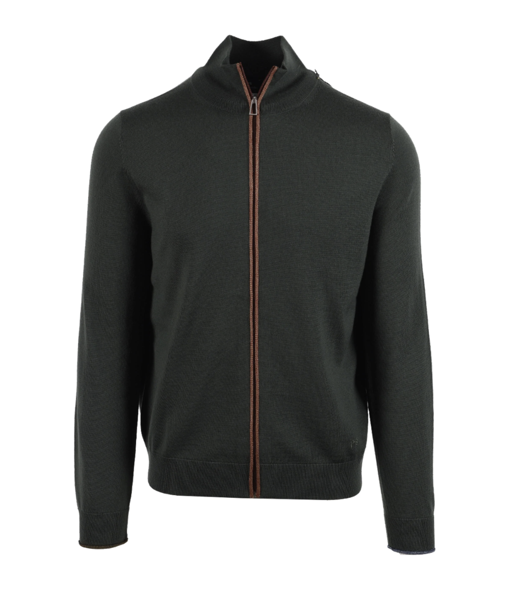 Paul Smith Half Zip Knit Cardigan (4610) Green