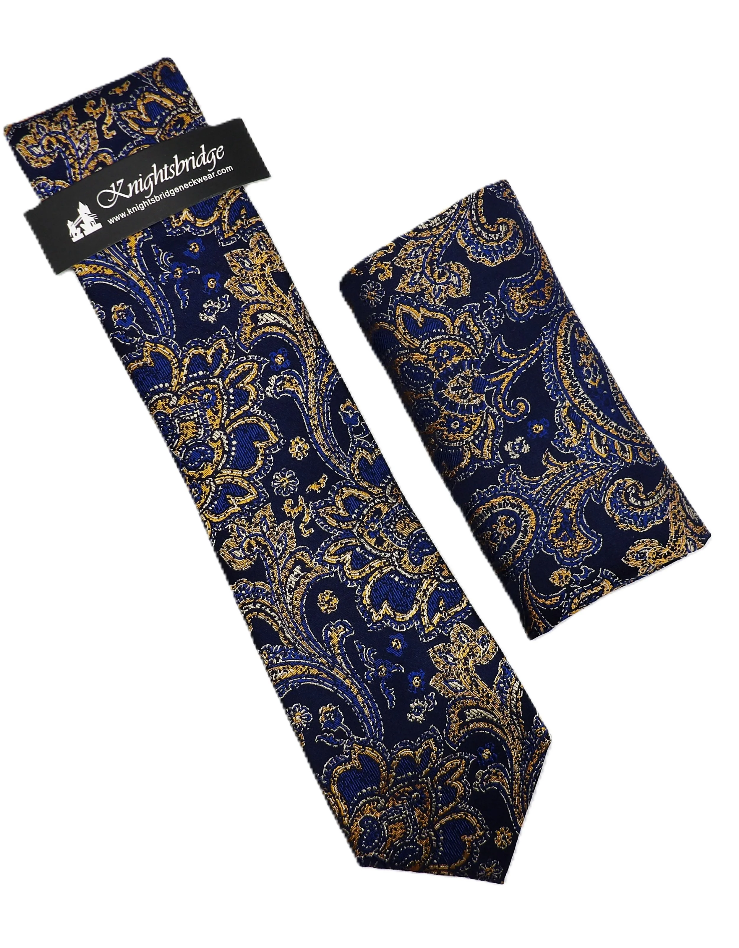 Knightsbridge Silk Tie (4603) Blue Paisley