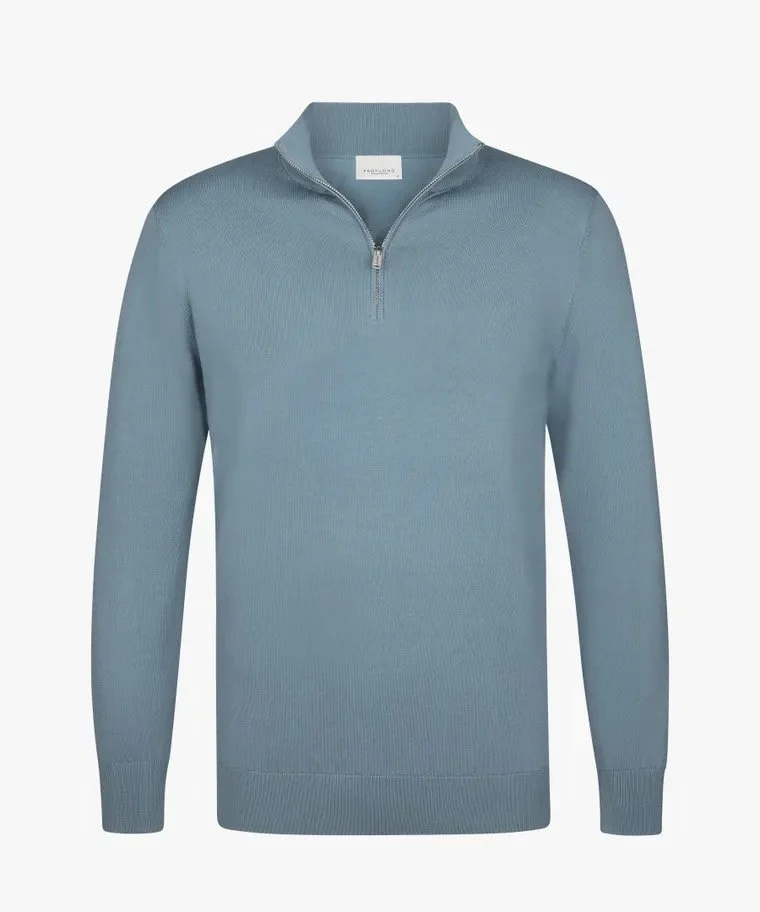 Profuomo Half Zip Jumper (4462) Grey Blue