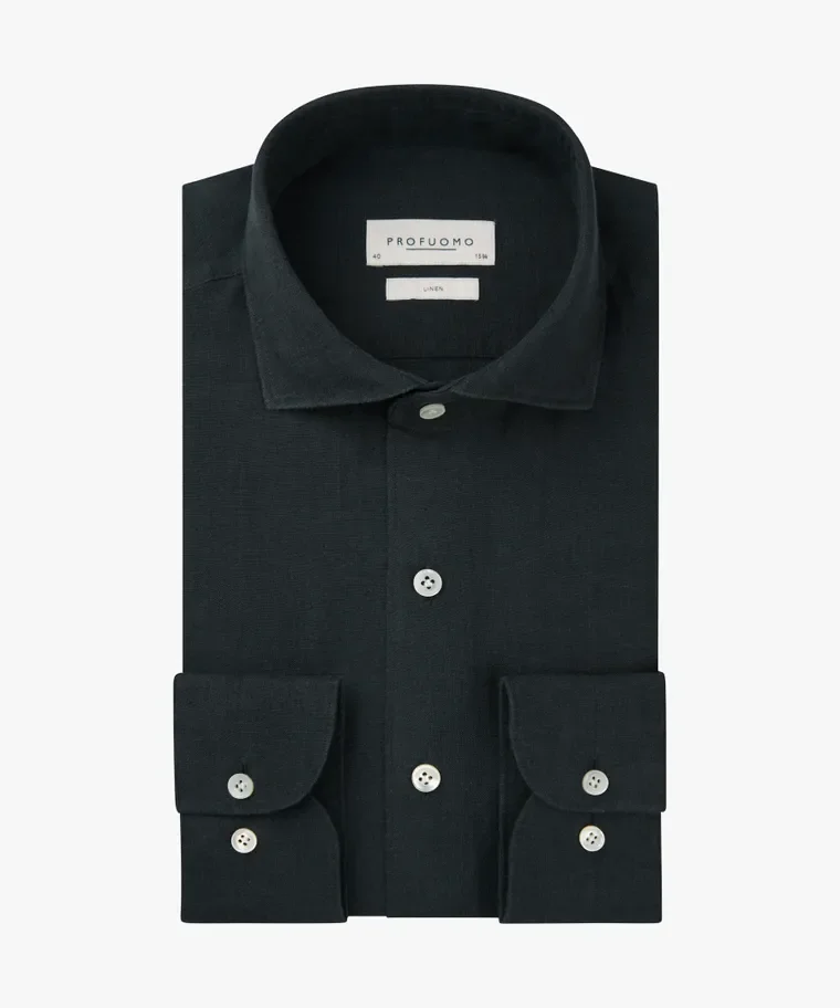 Profuomo Linen Shirt (4449) Navy