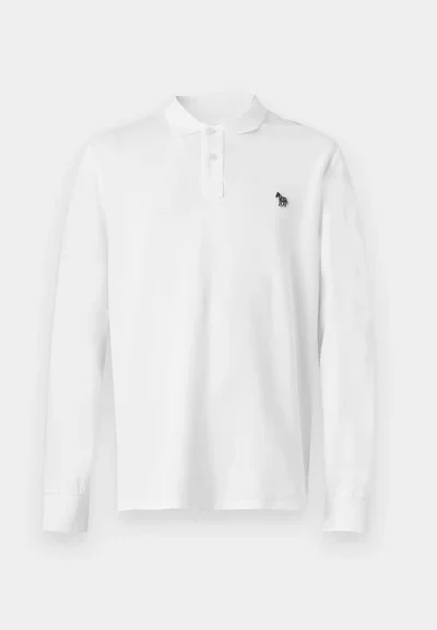 Paul Smith Pique Zebra Long Sleeve Polo (4443) White