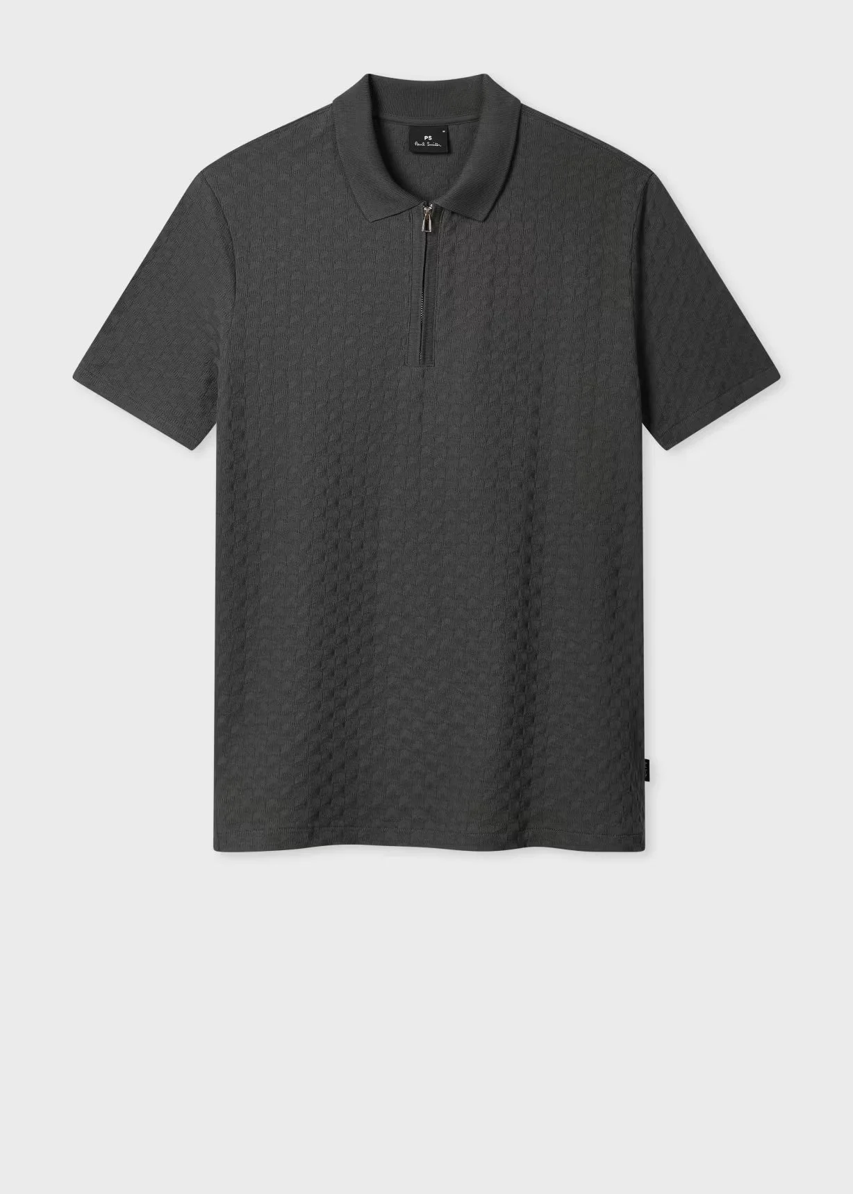 Paul Smith Jacquard Zip Polo Shirt (4444) Dark Grey