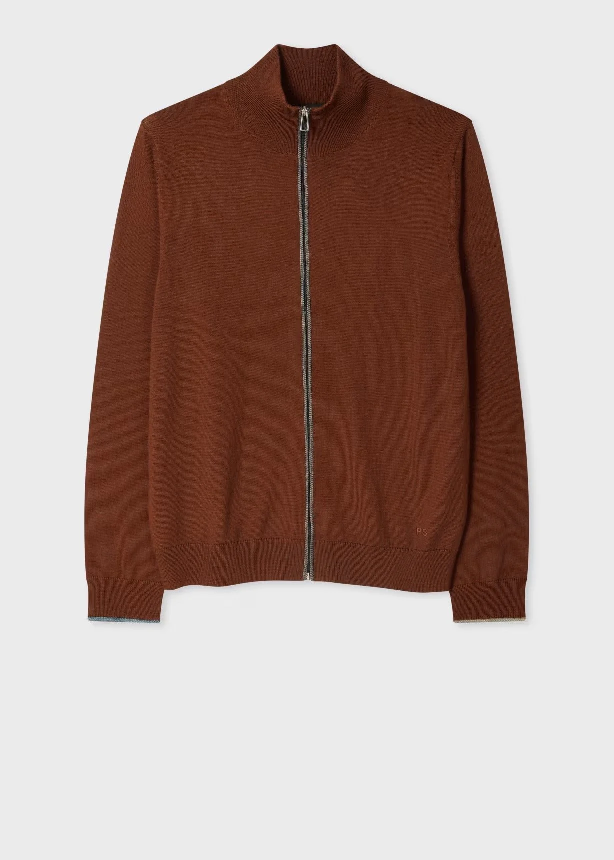 Paul Smith Half Zip Knit Cardigan (4610) Brick