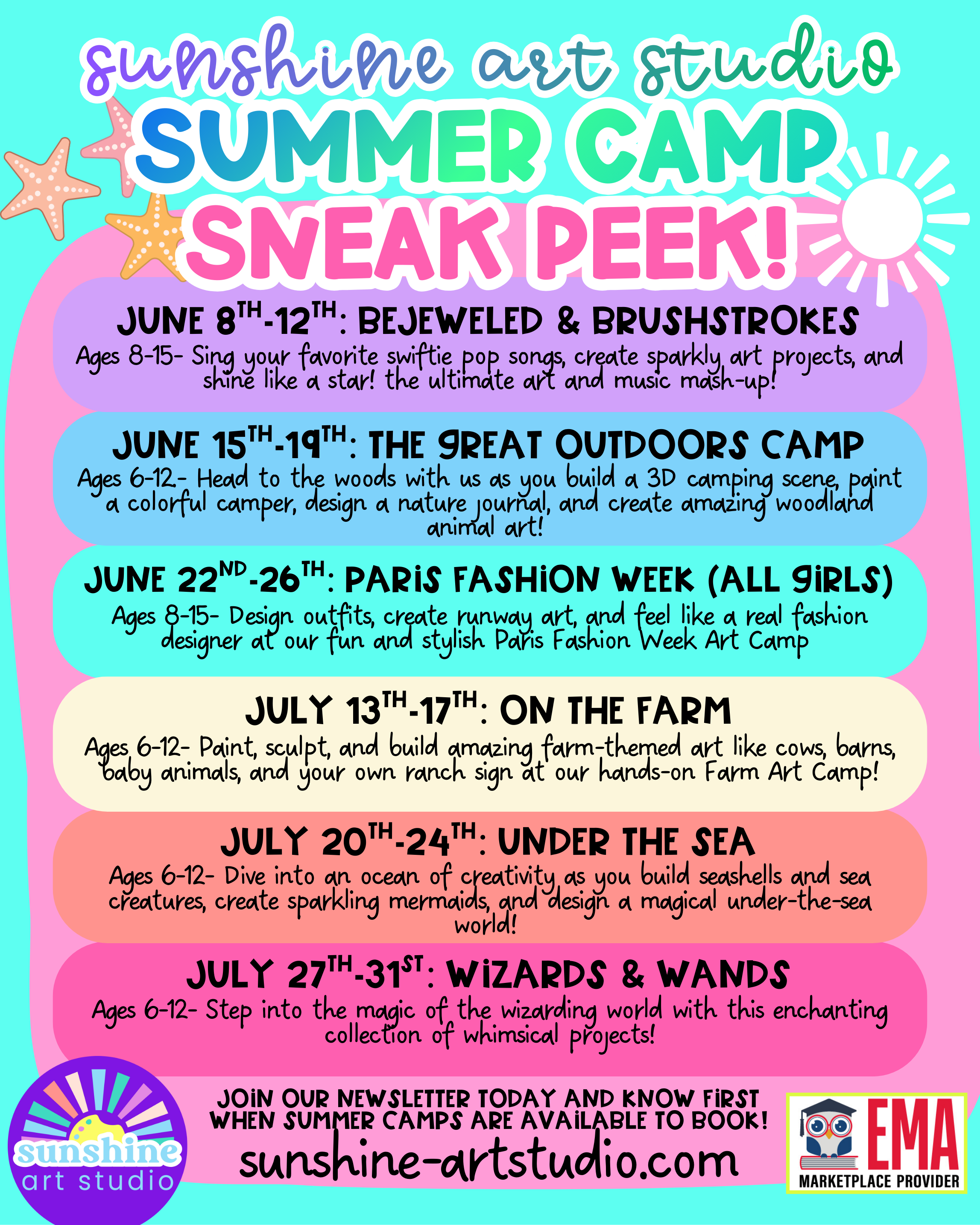 Summer camp sneak peak themes