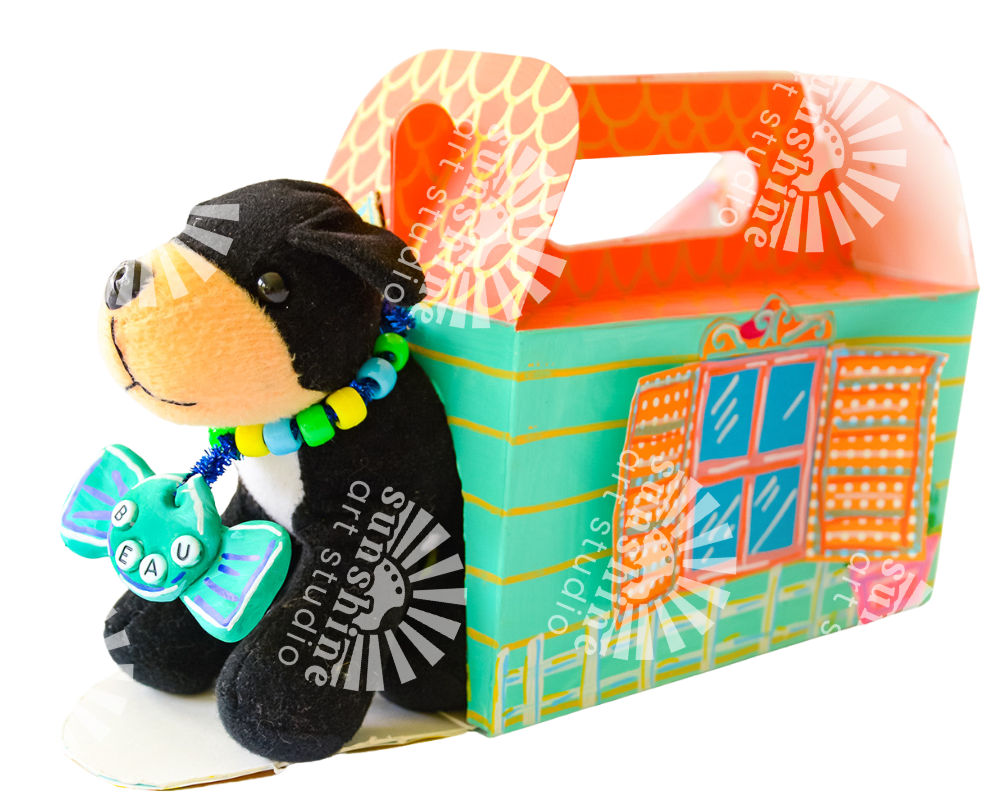 Adopt a Pet (Dog or Cat) Make a beaded collar and decorate a carrying box!