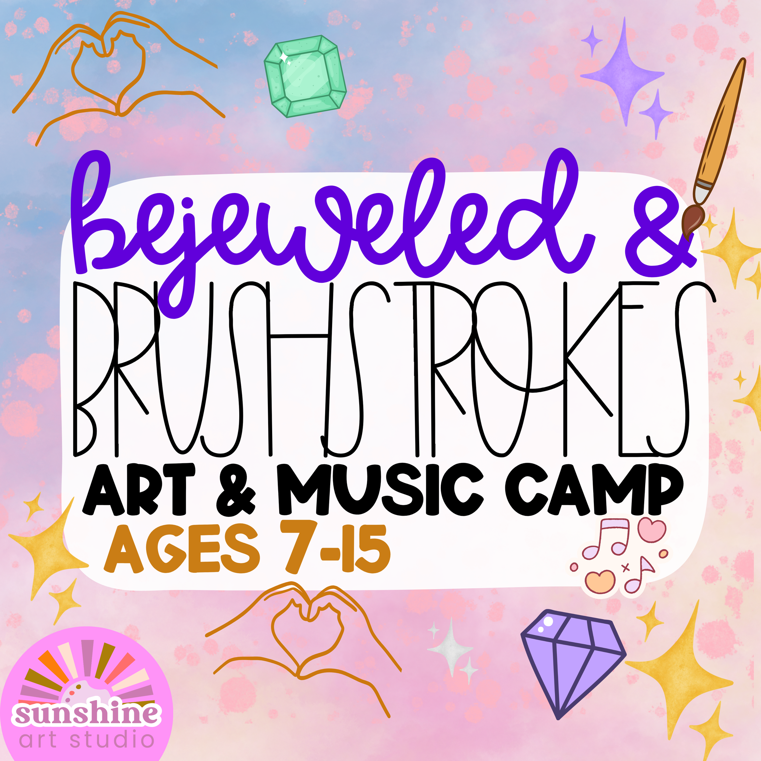 Bejeweled & Brushstrokes Summer Art & Music  Camp - Week 2 -June 8th-12th- Ages 7-15