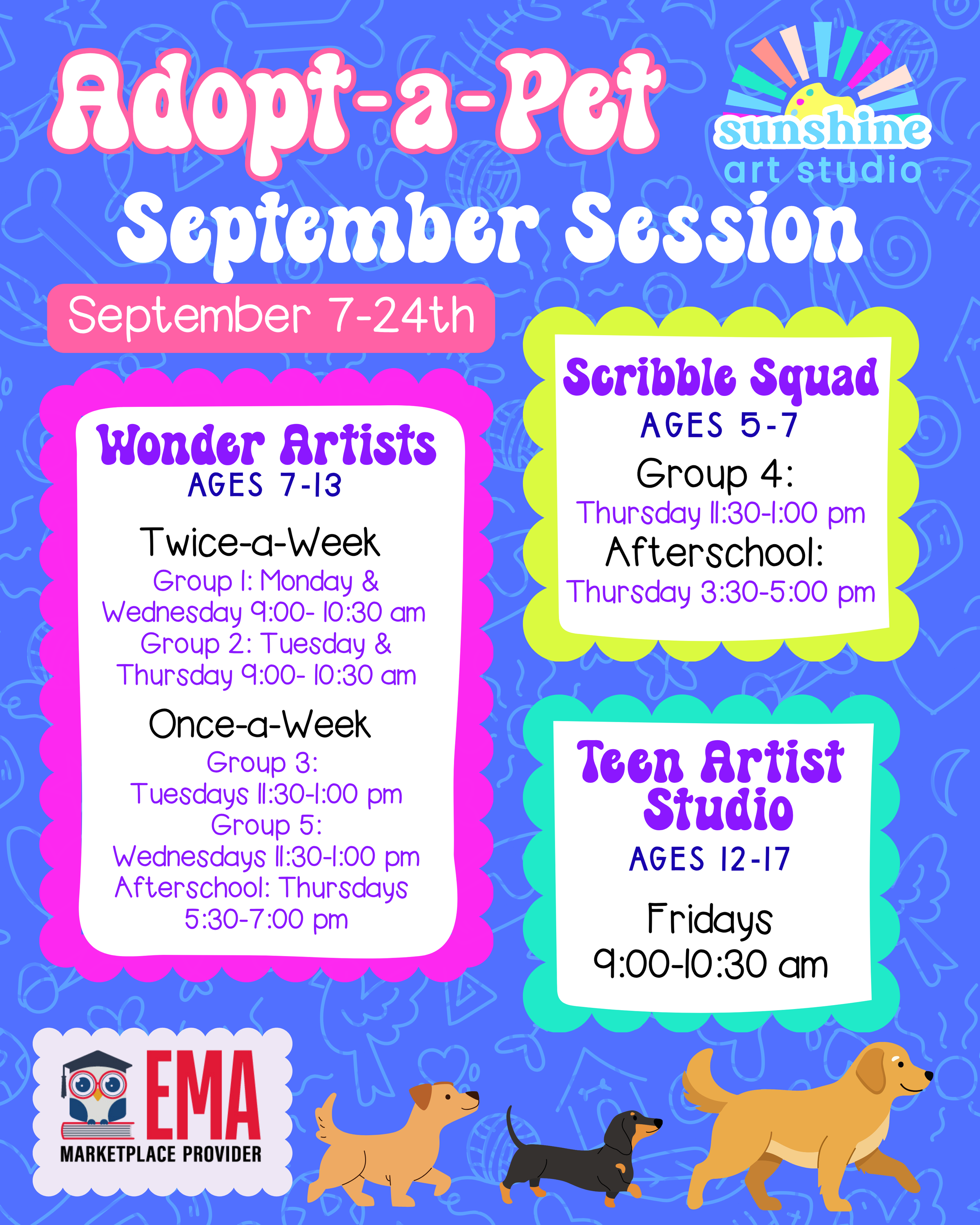 this is a infographic about the schedule - schedule information also found below that is readable